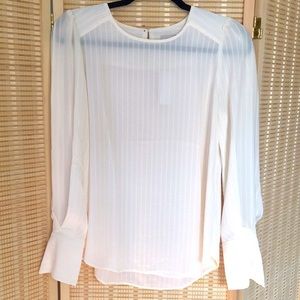 LOFT Balloon Sleeve Blouse XS Cream